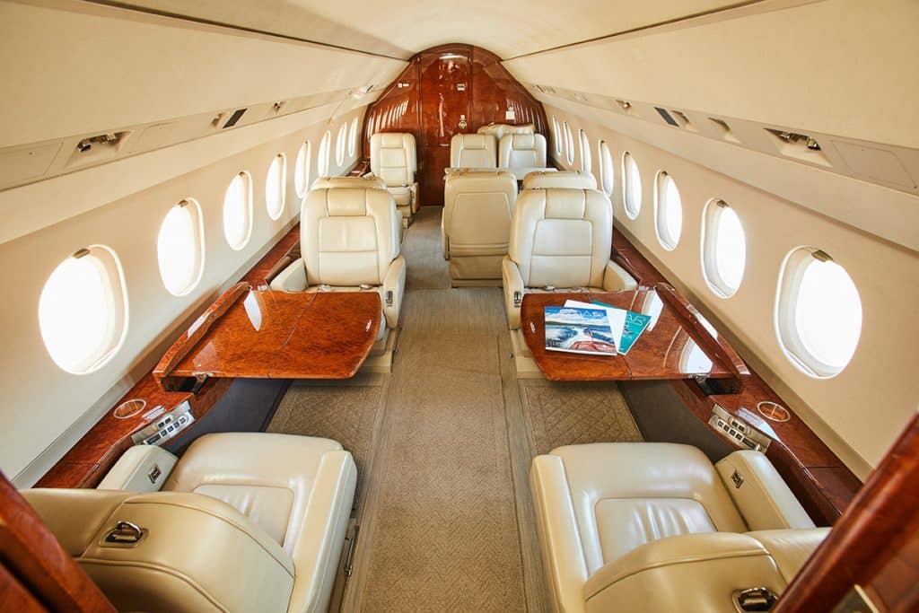 luxury heavy private jet interior