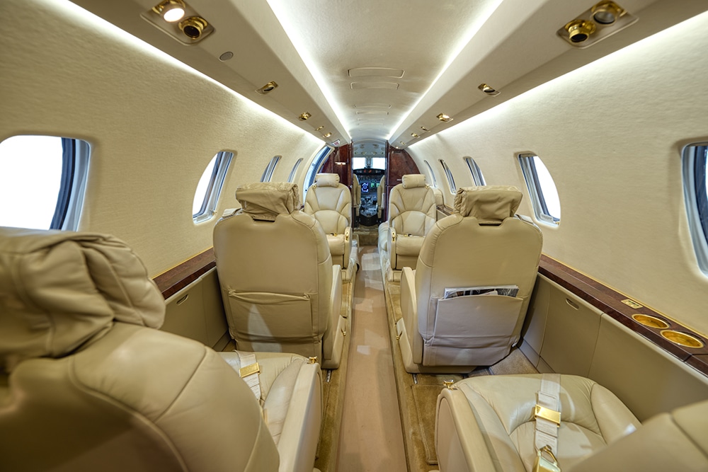 Citation Excel light jet interior