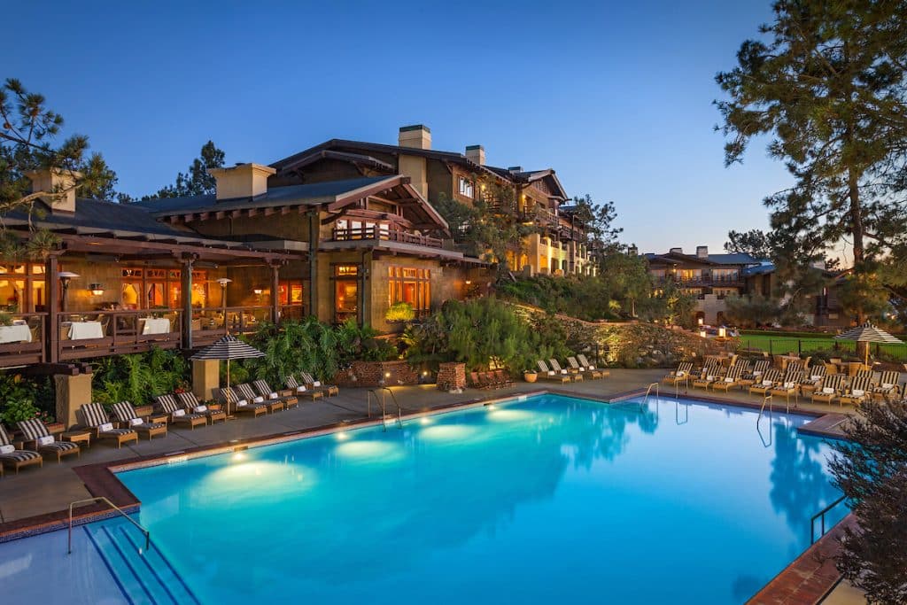 luxury hotel lodge with private pool in California